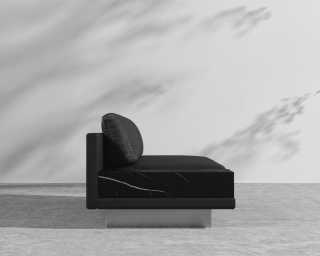 Dresden Outdoor Armless Sofa with Storage Table - Arcadia - Ceramic Black Storage Dresden Outdoor Armless Sofa with Storage Table - Arcadia - Ceramic Black Storage