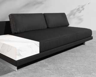 Dresden Outdoor Armless Sofa with Storage Table - Arcadia - Ceramic White Storage Dresden Outdoor Armless Sofa with Storage Table - Arcadia - Ceramic White Storage