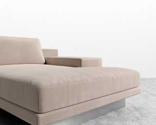 Dresden Right Chaise - Plush Velvet - Blush