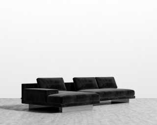 Dresden Sectional Sofa - Plush Velvet - Black