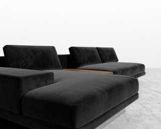 Dresden Sectional Sofa - Plush Velvet - Black