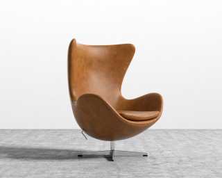 Egg Chair Arne Jacobsen Reion, Brown Leather Egg Chair