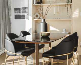 black brass dining chair