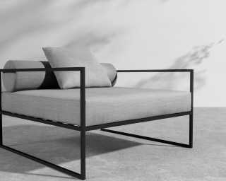 Everett Outdoor Armchair - Encino - Black