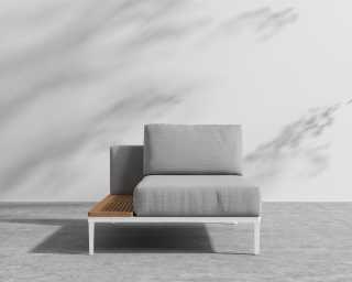 Francis Chaise - Left - Encino - White Frame