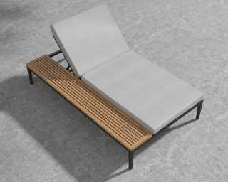 Francis Outdoor Lounger - Encino - Black Frame Francis Outdoor Lounger - Encino - Black Frame