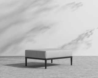 Francis Outdoor Ottoman - Encino - Black Frame