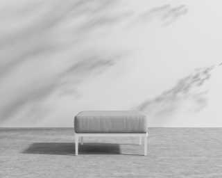 Francis Outdoor Ottoman - Encino - White Frame