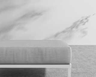 Francis Outdoor Ottoman - Encino - White Frame