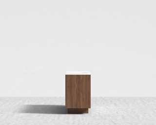 Gia Storage - White Marble - Walnut