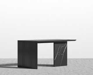 Gia Desk 63" - Black Top - Black Pietra Ceramic Base