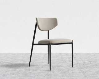 Geno Dining Chair - Venice Vegan Suede - Latte - Black Frame