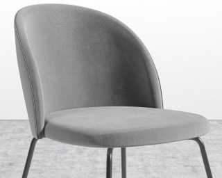 Iris Chair - Plush Velvet - Glacier Grey - Black Base