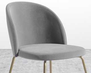 Iris Chair - Plush Velvet - Glacier Grey - Brass Base
