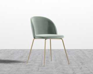 Iris Chair - Plush Velvet - Moonstone - Brass Base