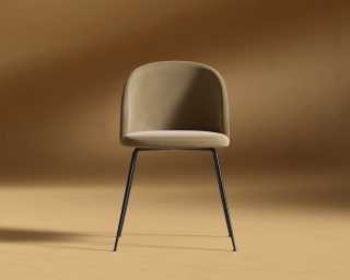 Iris Chair - Plush Velvet - Dune - Black