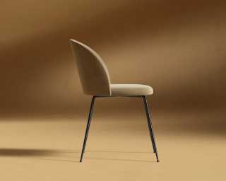 Iris Chair - Plush Velvet - Dune - Black