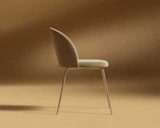 Iris Chair - Plush Velvet - Dune - Brass