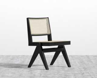 Javert Side Chair - Black Frame - Pale Cane