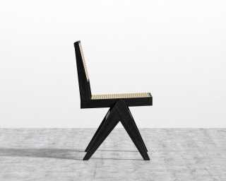 Javert Side Chair - Black Frame - Pale Cane