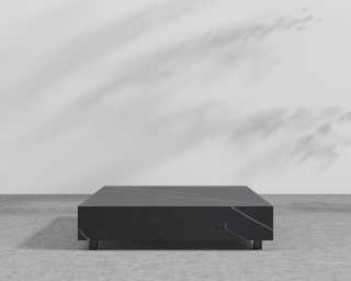 Liza Outdoor Coffee Table - Black Pietra Ceramic - 40 x 60