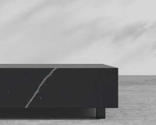 Liza Outdoor Coffee Table - Black Pietra Ceramic - 40 x 60