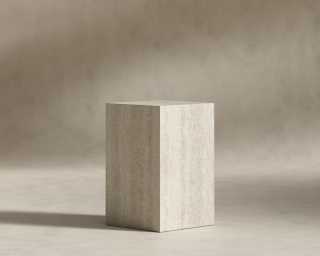 Liza Side Table - White Travertine