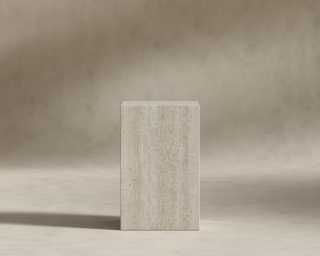 Liza Side Table - White Travertine
