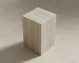 Liza Side Table - White Travertine