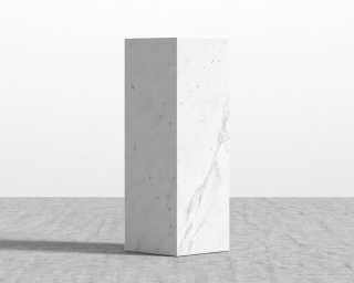 Liza Pedestal - White Carrara Marble