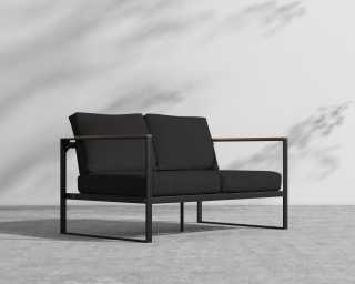 Louis Outdoor Loveseat - Arcadia - Black Frame Louis Outdoor Loveseat - Arcadia - Black Frame