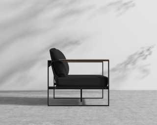 Louis Outdoor Loveseat - Arcadia - Black Frame Louis Outdoor Loveseat - Arcadia - Black Frame