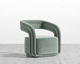 Mia Lounge Chair - Plush Velvet - Moonstone