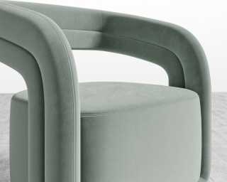 Mia Lounge Chair - Plush Velvet - Moonstone