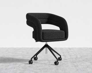 Mia Office Chair - Chatou Boucle - Caviar - Black Base