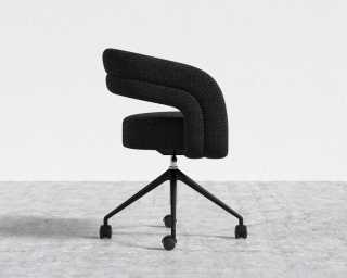 Mia Office Chair - Chatou Boucle - Caviar - Black Base