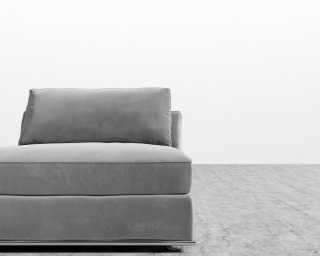 Milo 1 Seater - Armless - Venice Vegan Suede - Glacier Grey