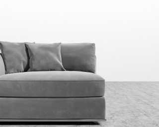 Milo 1 Seater - Left Facing - Plush Velvet - Moonstone