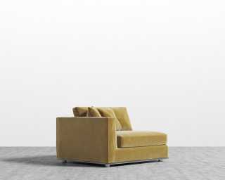 Milo 1 Seater - Left Facing - Plush Velvet - Golden Beryl