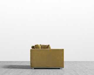 Milo 1 Seater - Left Facing - Plush Velvet - Golden Beryl