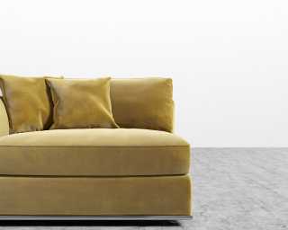 Milo 1 Seater - Left Facing - Plush Velvet - Golden Beryl