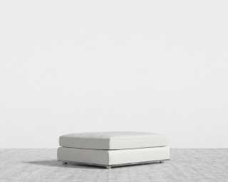 Milo Ottoman - Trento Microfiber Leather - Trento Eggshell
