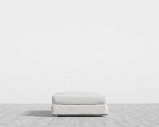 Milo Ottoman - Trento Microfiber Leather - Trento Eggshell