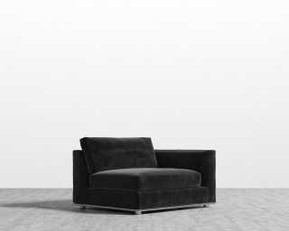 Milo 1-Seater Right - Plush Velvet - Black