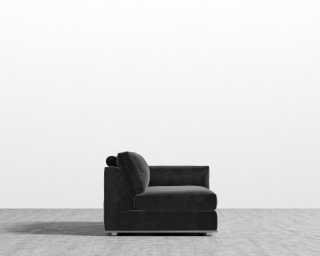 Milo 1-Seater Right - Plush Velvet - Black