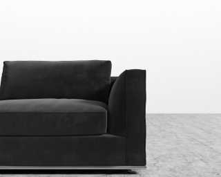 Milo 1-Seater Right - Plush Velvet - Black