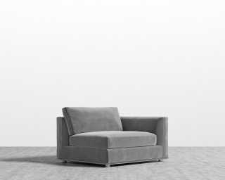 Milo 1-Seater Right - Plush Velvet - Glacier Grey Milo 1-Seater Right - Plush Velvet - Glacier Grey