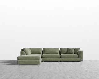 Milo Corner Sectional - Venice Vegan Suede - Sage