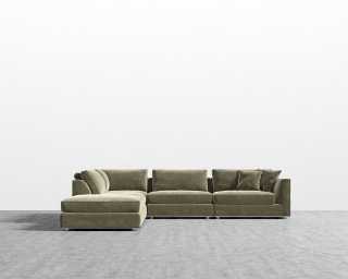 Milo Corner Sectional - Signature Plush Velvet - Olive Green Milo Corner Sectional - Signature Plush Velvet - Olive Green