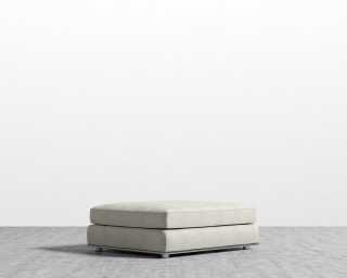 Milo Ottoman - Leuven Linen - Haze